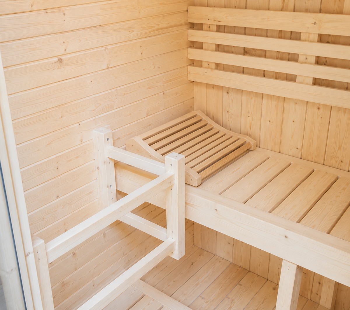 Sauna cube extérieur avec panneau entièrement vitré – Bois de pin thermo-traité | 1-2 personnes