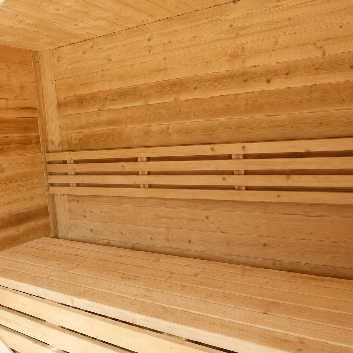 Outdoor Cabin Sauna with Open Lounge Terrace — Red Cedar / Thermo Wood / Pine | 3-4 Person