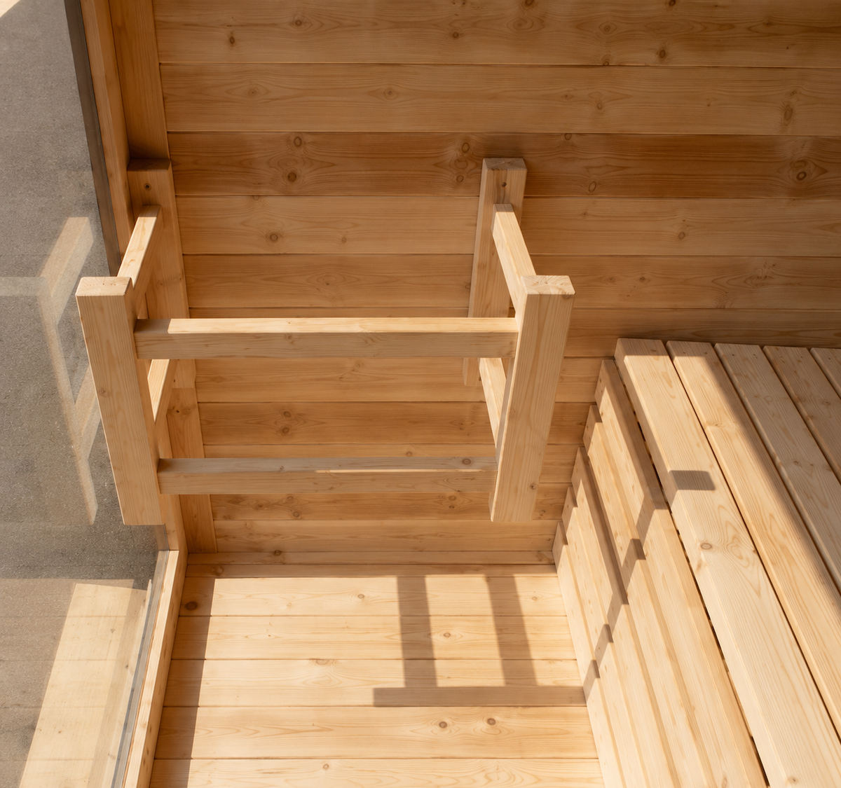 Outdoor Cabin Sauna with Open Lounge Terrace — Red Cedar / Thermo Wood / Pine | 3-4 Person