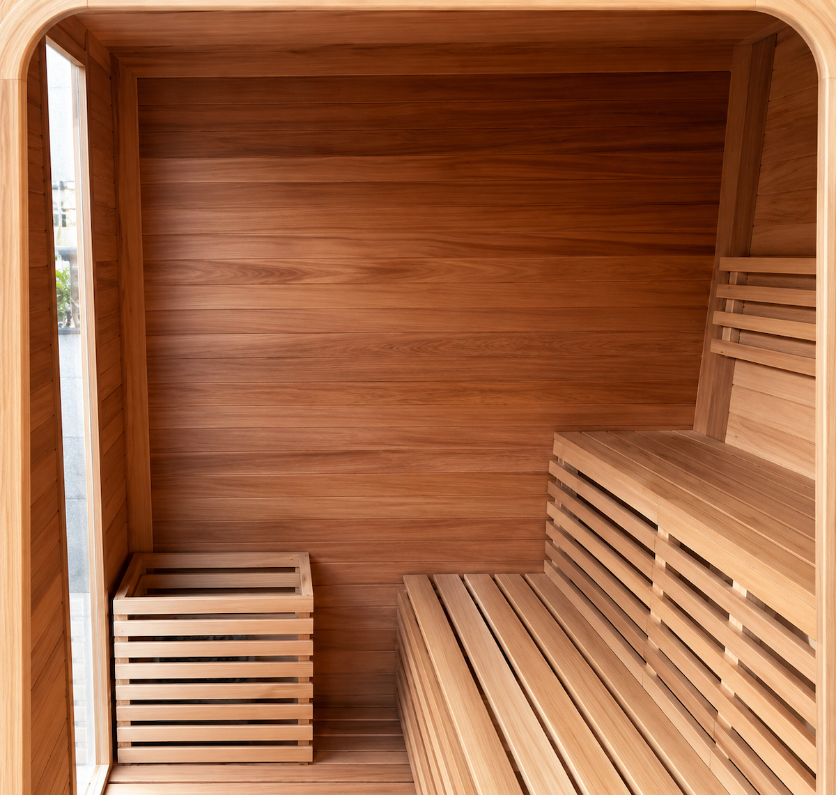 Outdoor Cabin Sauna with Shower — Red Cedar / Thermo Pine Wood | 3-4 Person