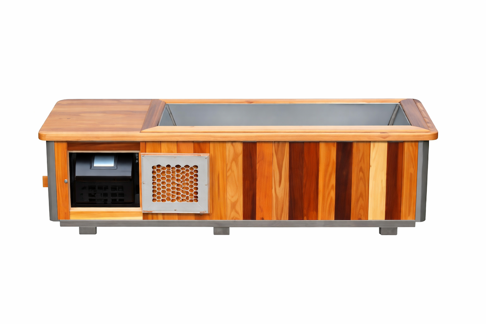 Red Cedar Outdoor Cold Plunge Tub | 304 Stainless Steel Ice Bath with Built-In Chiller | IceBath USA