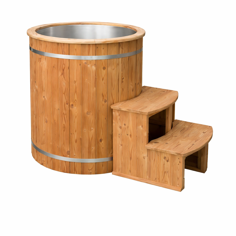 Round Cedar Barrel Ice Bath