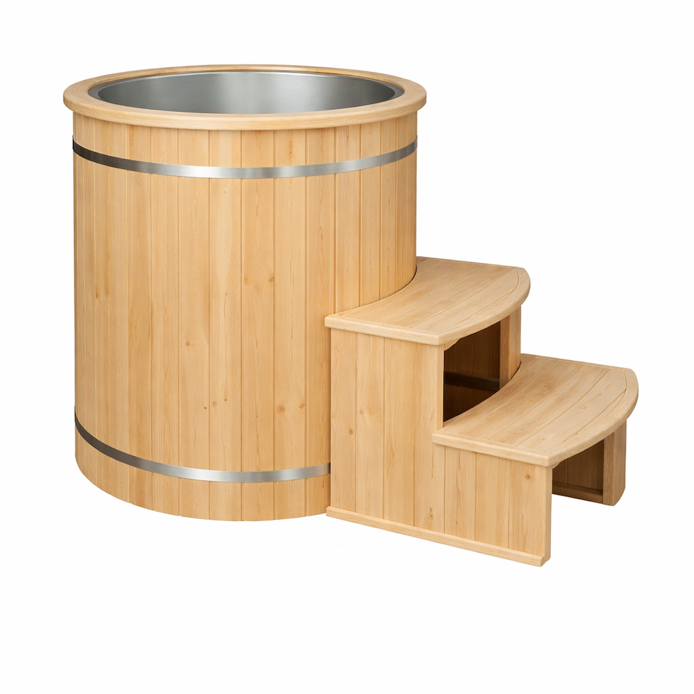 Round Cedar Barrel Ice Bath