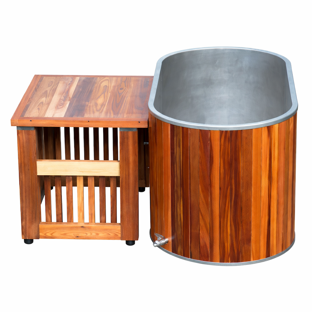 Oval Cedar Sit-In Ice Bath