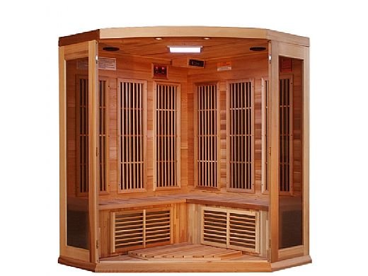 Maxxus 3-Person Corner FAR Infrared Sauna Carbon Low EMF with Canadian Red Cedar
