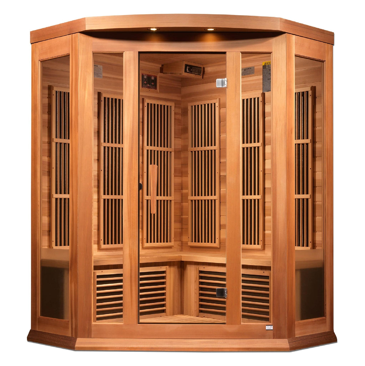 Maxxus "Avignon Edition" 3-Person Corner Near Zero EMF FAR Infrared Sauna with Canadian Red Cedar