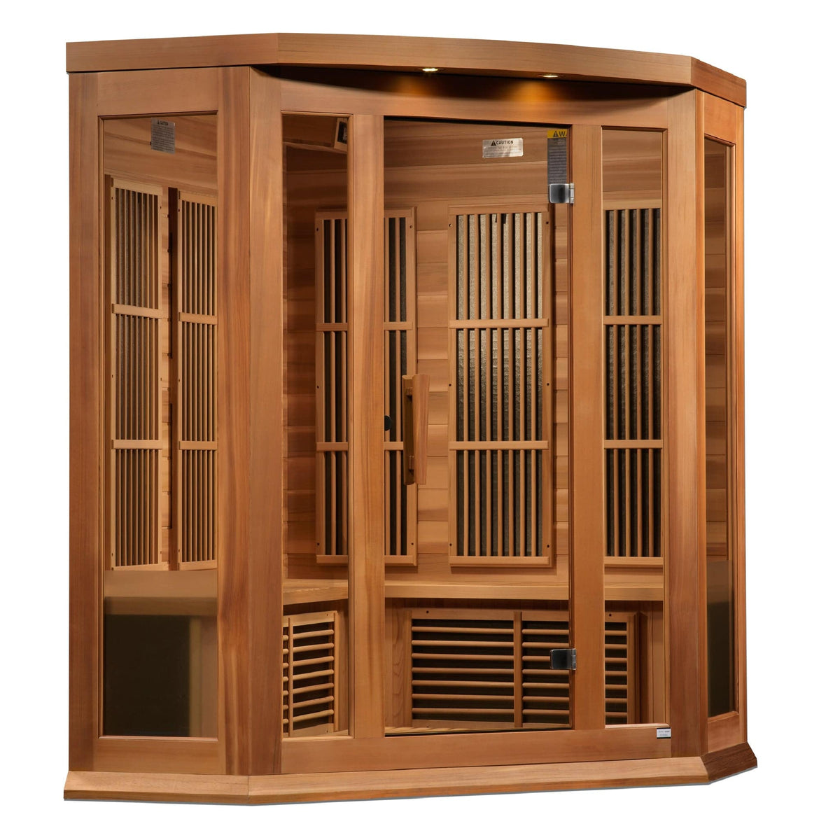 Maxxus "Avignon Edition" 3-Person Corner Near Zero EMF FAR Infrared Sauna with Canadian Red Cedar