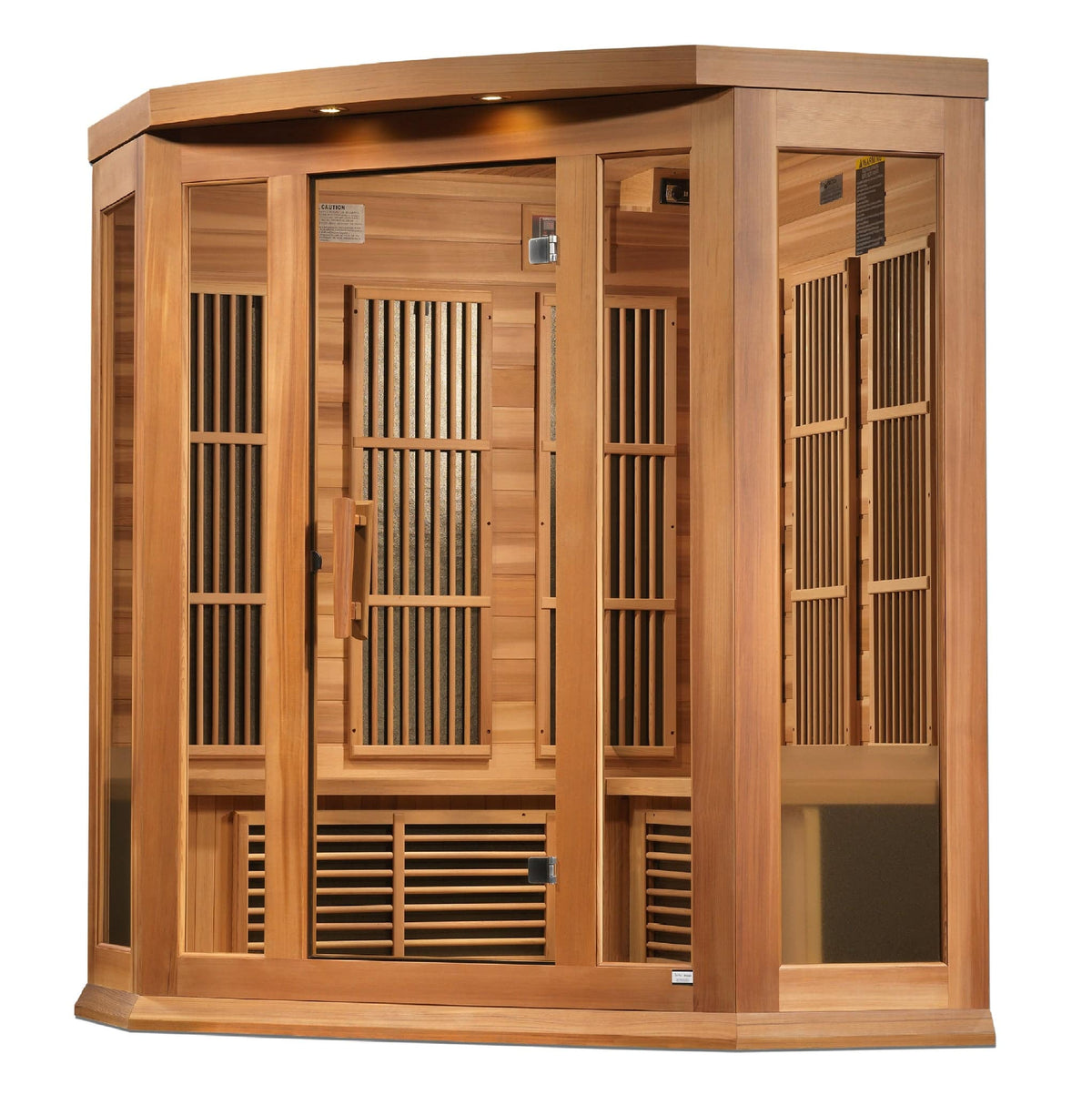 Maxxus "Avignon Edition" 3-Person Corner Near Zero EMF FAR Infrared Sauna with Canadian Red Cedar