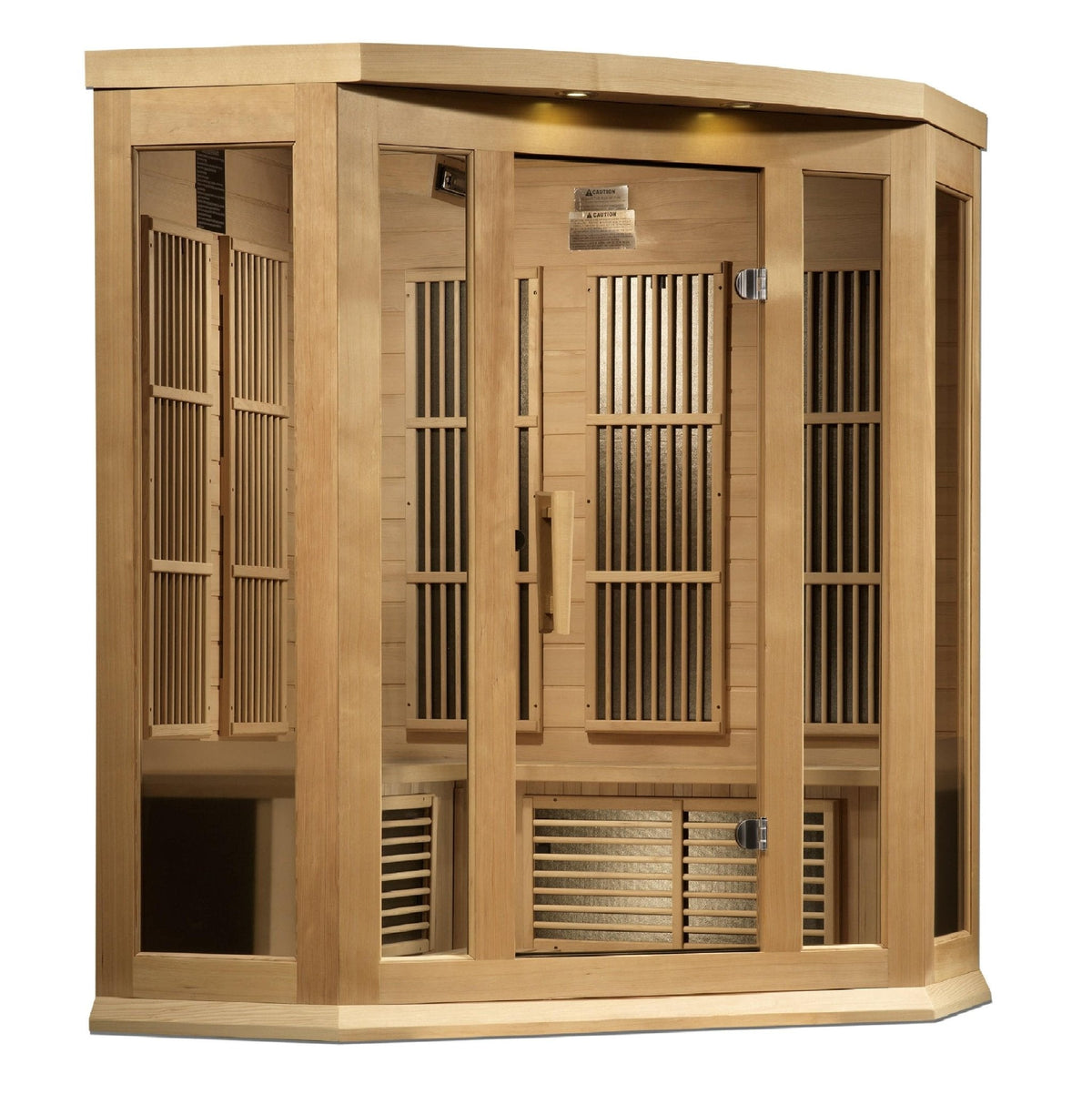Maxxus "Chaumont Edition" 3-Person Corner Near Zero EMF FAR Infrared Sauna with Canadian Hemlock