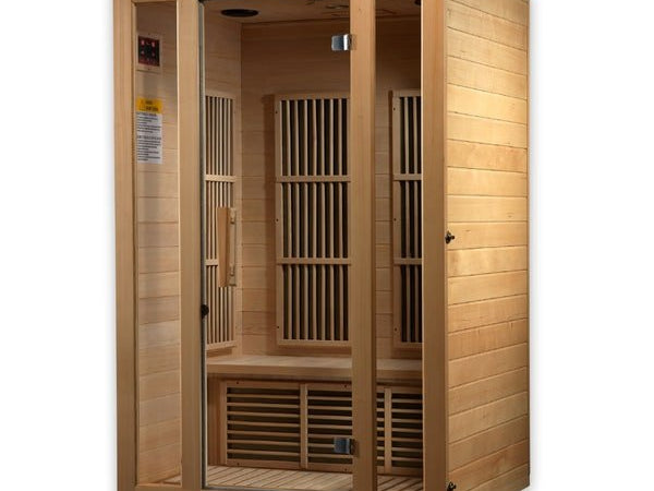 Maxxus "Seattle" Edition 2-Person Low EMF FAR Infrared Carbon Sauna with Canadian Hemlock