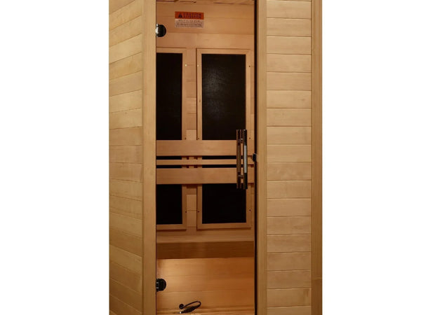 Maxxus S-Line 1-Person Low EMF Infrared Sauna with Canadian Hemlock