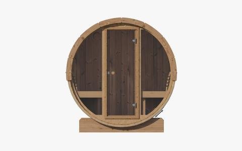 SaunaLife E7G ERGO-Series Glass-Front Barrel Sauna